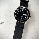 Classic Military Style Strap - Black With Black Buckle PVD