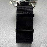 Classic Military Style Strap - Black With Black Buckle PVD