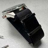 Classic Military Style Strap - Black With Black Buckle PVD