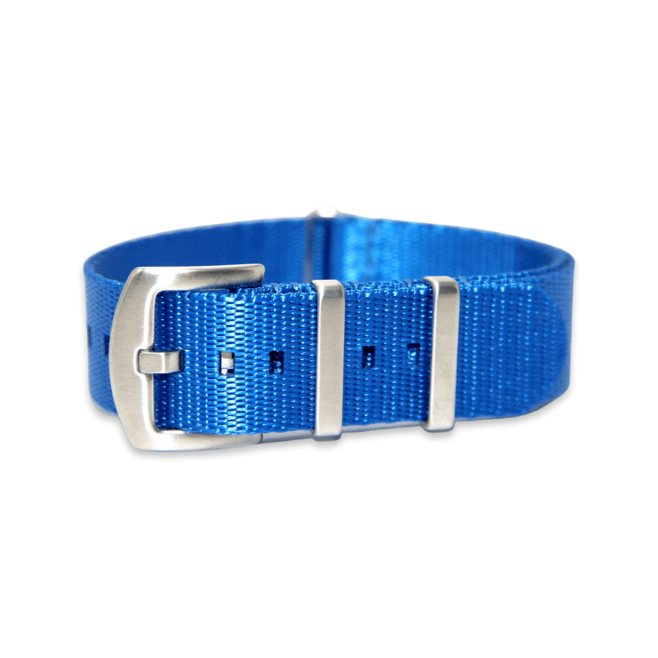 Premium Thick Woven Military Style Watch Strap - Electric Blue