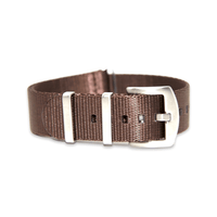 Thumbnail for Premium Thick Woven Military Style Watch Strap - Brown Cinnamon