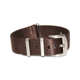 Premium Thick Woven Military Style Watch Strap - Brown Cinnamon