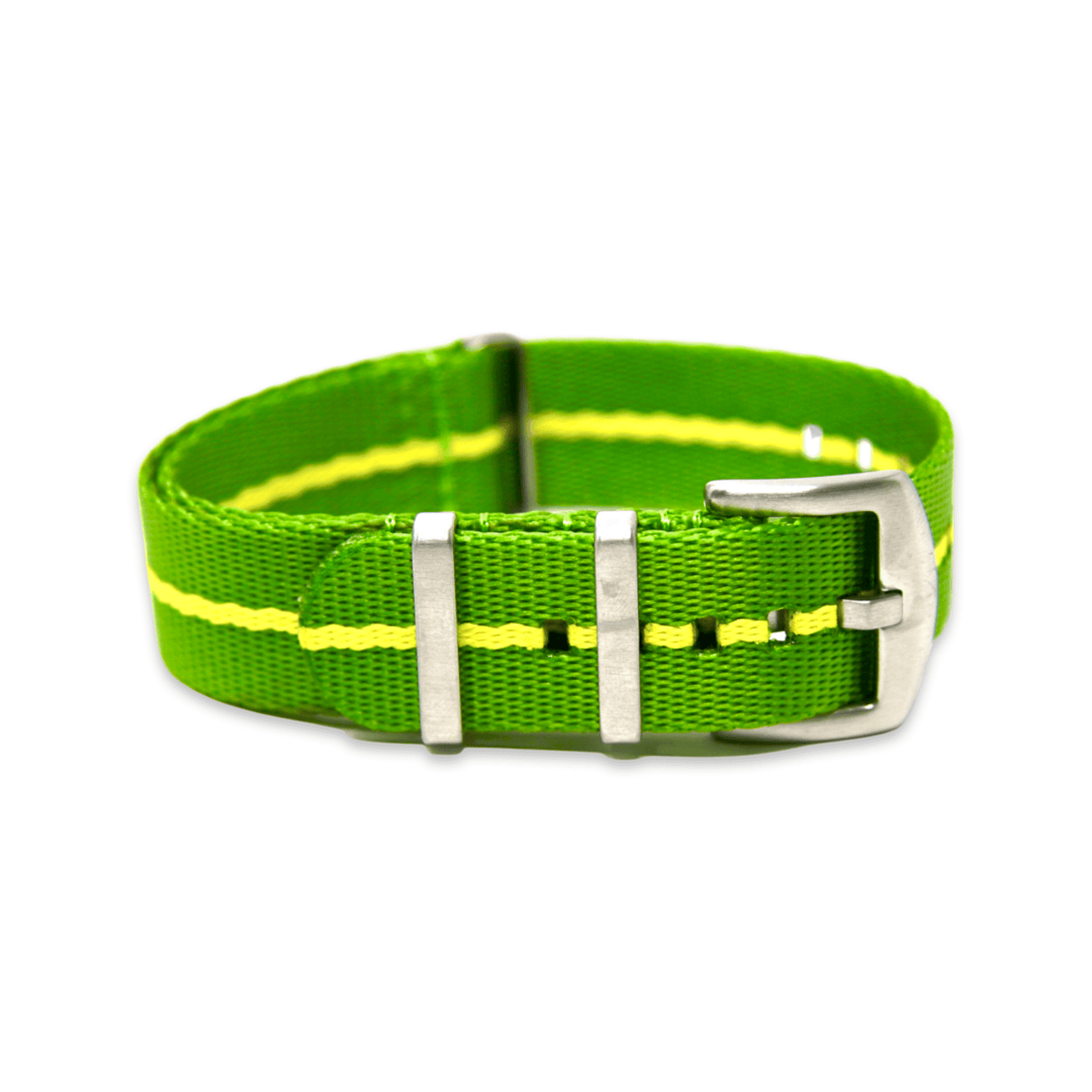 Premium Thick Woven Military Style Watch Strap - Green and Yellow