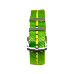 Premium Thick Woven Military Style Watch Strap - Green and Yellow