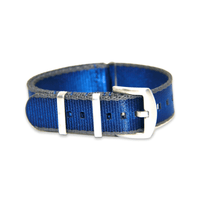 Thumbnail for Premium Thick Woven Military Style Watch Strap - Grey and Majestic Blue