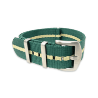 Thumbnail for Premium Thick Woven Military Style Watch Strap - Emerald Green and Sand