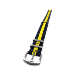 Premium Thick Woven Military Style Watch Strap - Blue and Yellow Ukraine Colours