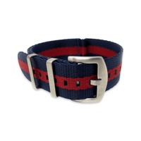 Thumbnail for Premium Thick Woven Military Style Watch Strap - Blue Red Blue Household Division- Guards Regiment