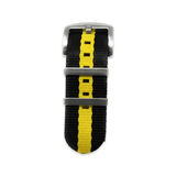 Premium Thick Woven Military Style Watch Strap - Black and Yellow