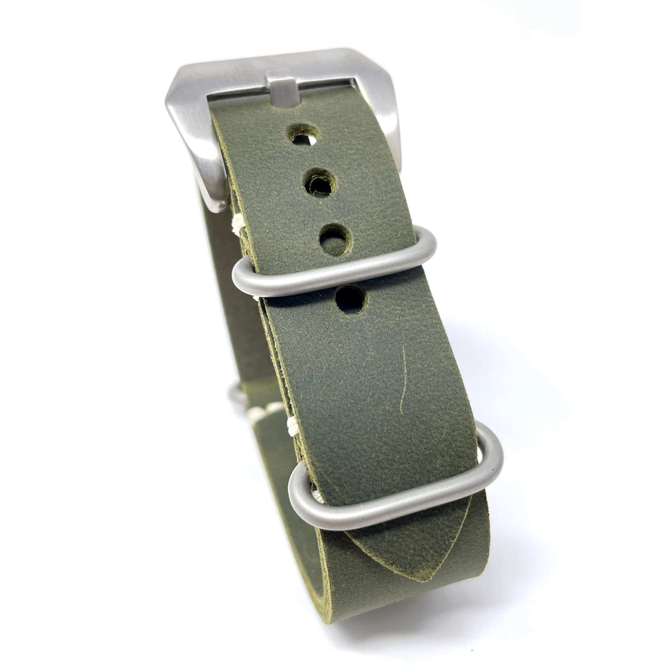 Italian Crazy Horse Leather Military Style Watch Straps
