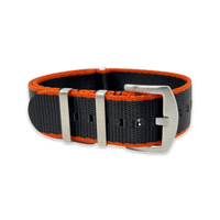 Thumbnail for Premium Thick Woven Military Style Watch Strap - Black & Orange