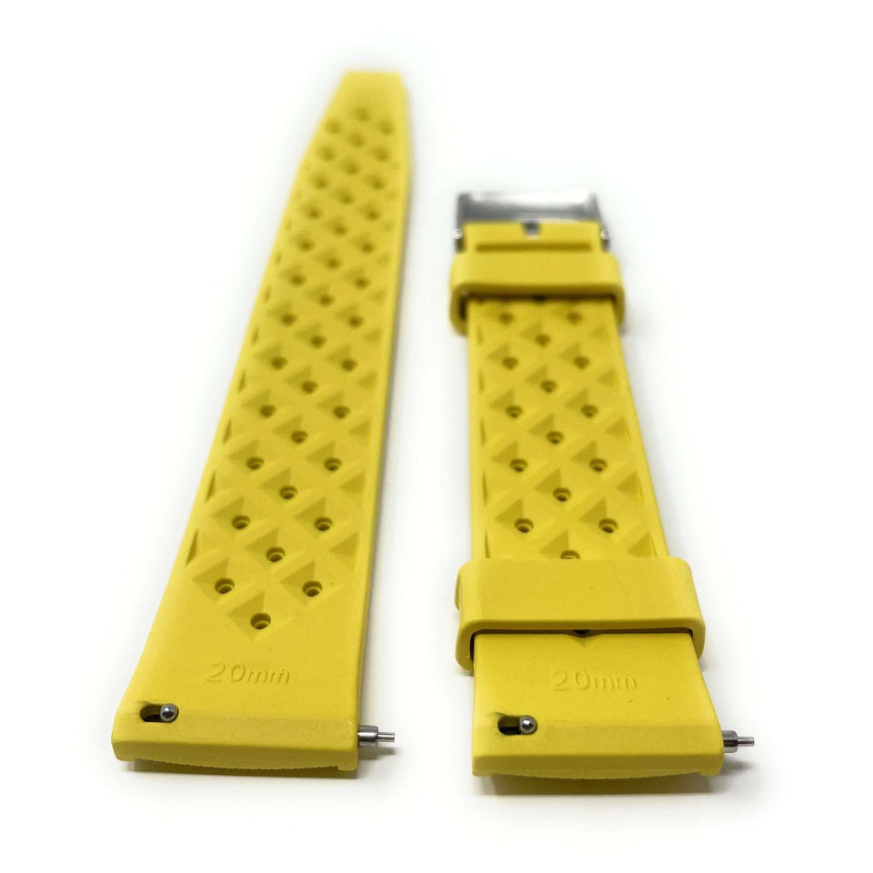 Yellow Tropical FKM Rubber Watch Strap