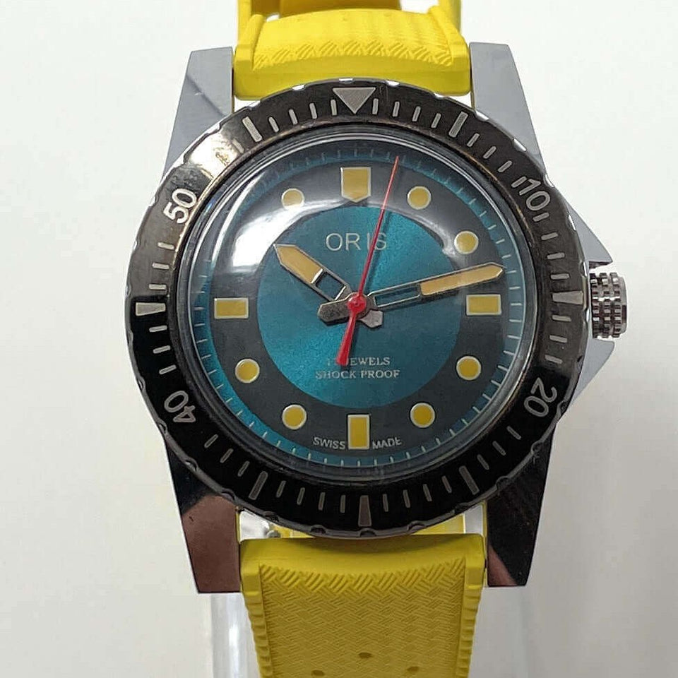 Yellow Tropical FKM Rubber Watch Strap