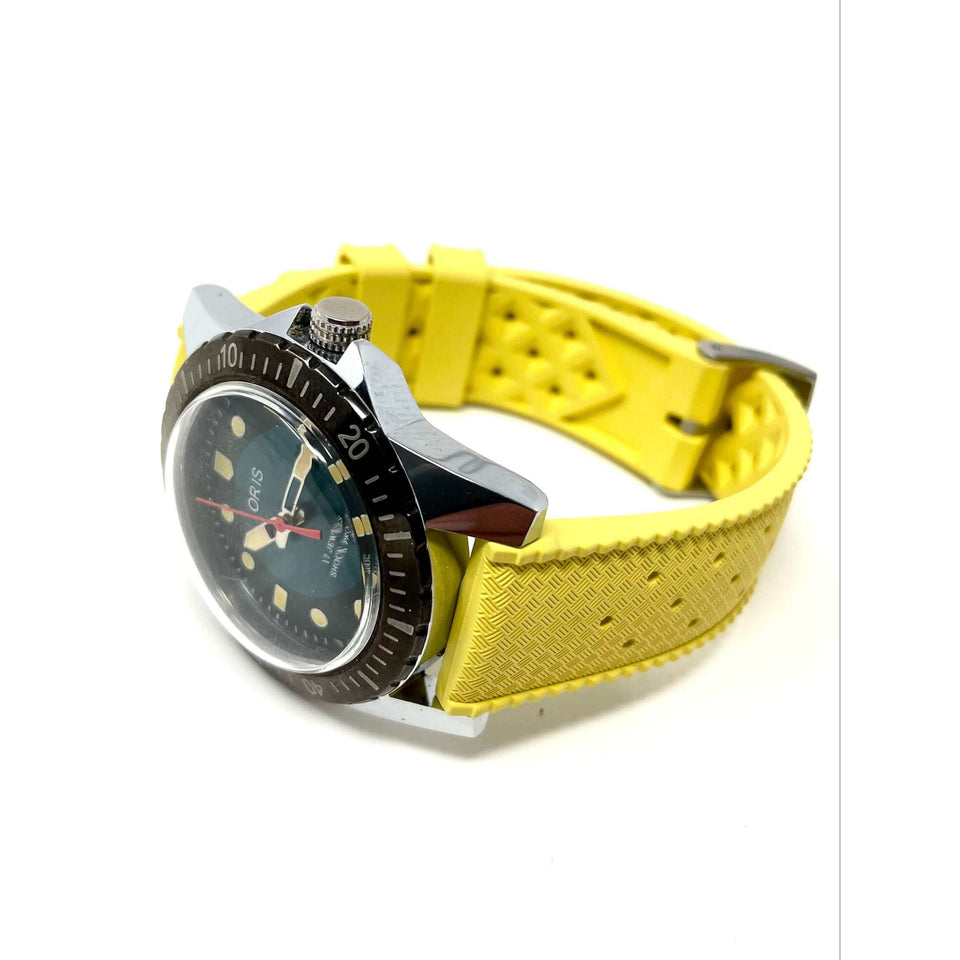 Yellow Tropical FKM Rubber Watch Strap