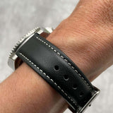 Kensington Classic Genuine Leather Padded Watch Strap With Contrasting Stitching