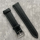 Kensington Classic Genuine Leather Padded Watch Strap With Contrasting Stitching