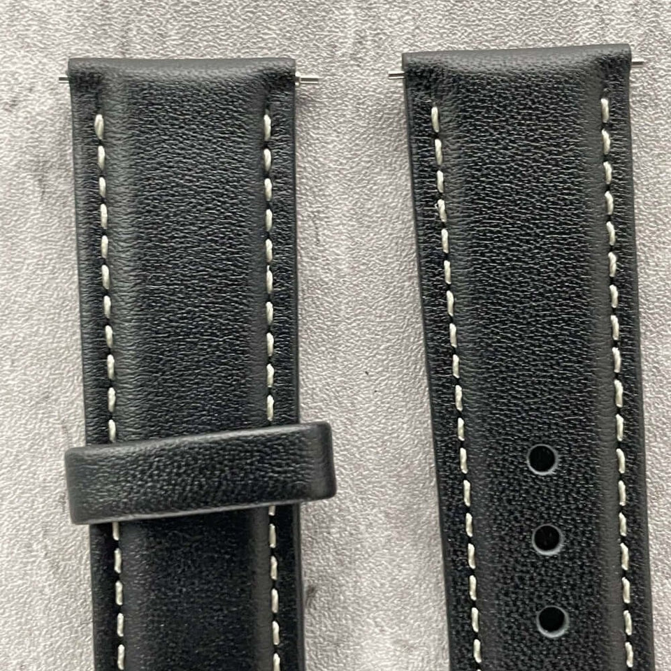 Kensington Classic Genuine Leather Padded Watch Strap With Contrasting Stitching
