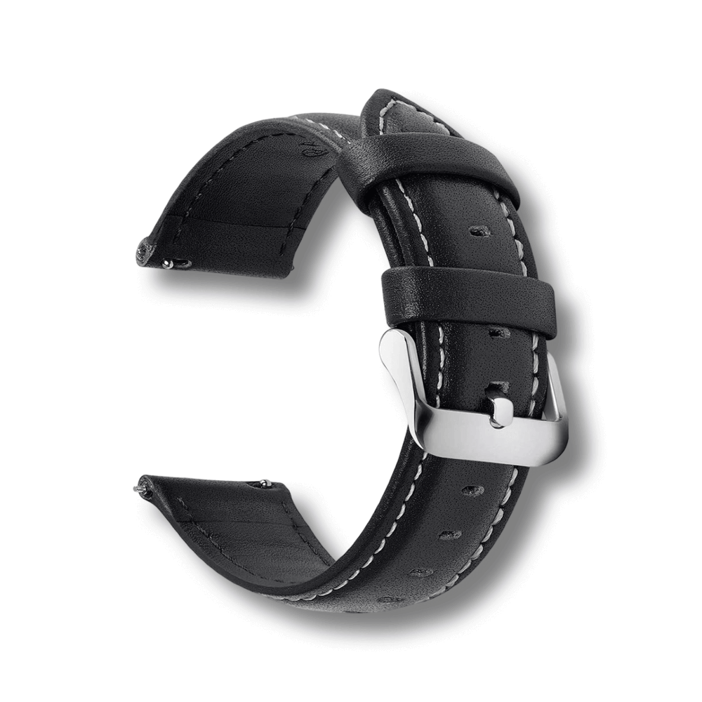 Kensington Classic Genuine Leather Padded Watch Strap With Contrasting Stitching