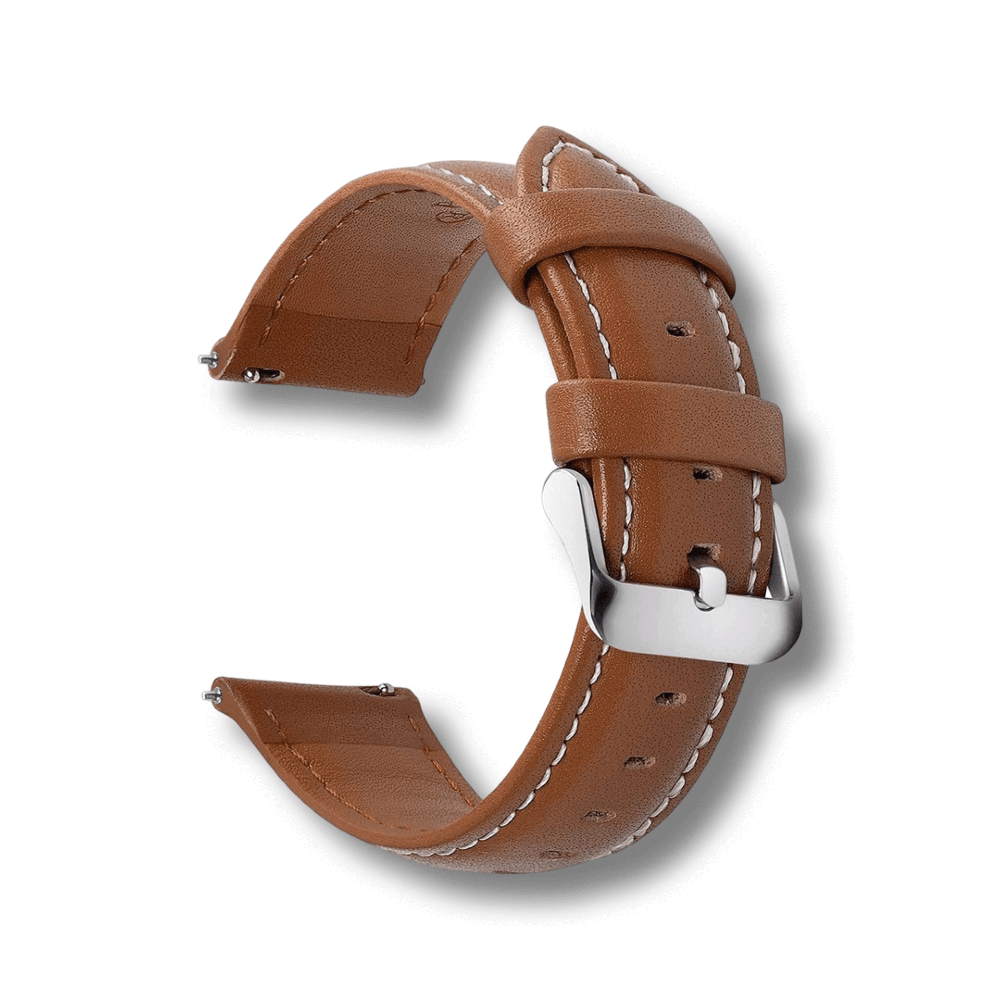 Kensington Classic Genuine Leather Padded Watch Strap With Contrasting Stitching