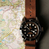 Vintage Style Woven Fabric Military Watch Strap