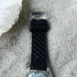 Waffle Style Premium FKM Rubber Dive Watch Strap by Strap Monsters