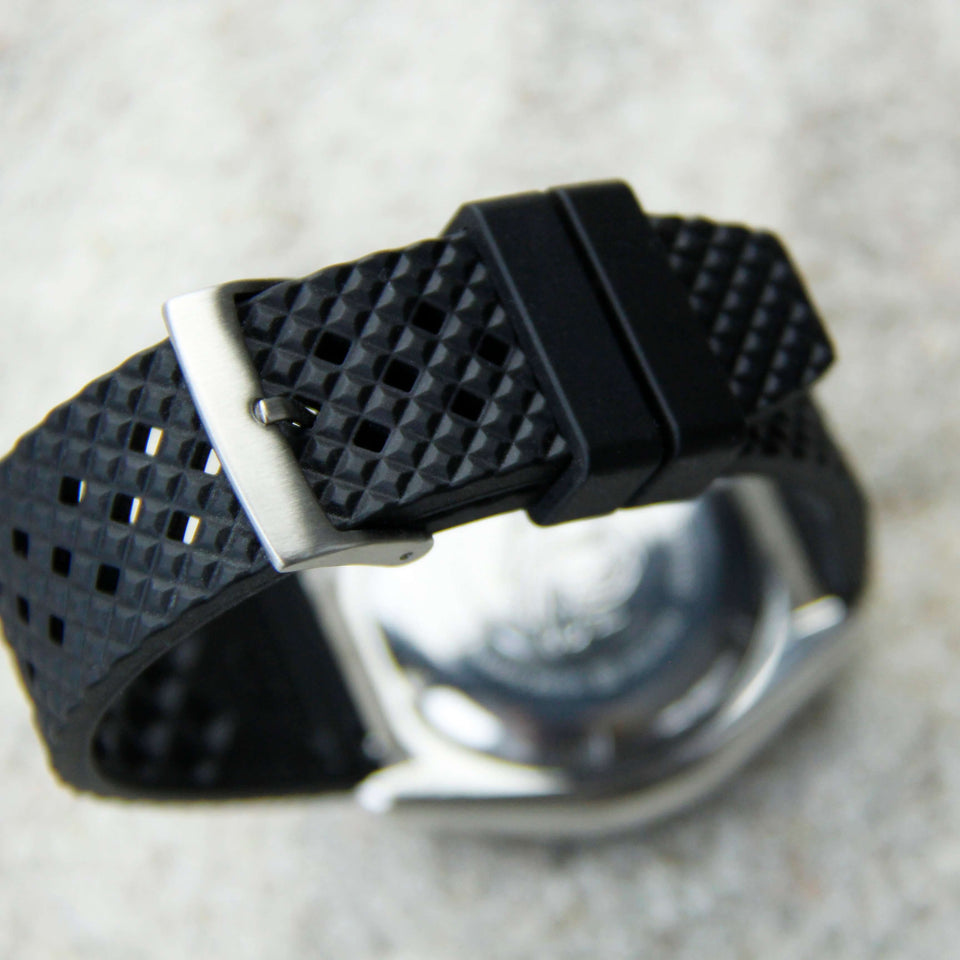 Waffle Style Premium FKM Rubber Dive Watch Strap by Strap Monsters