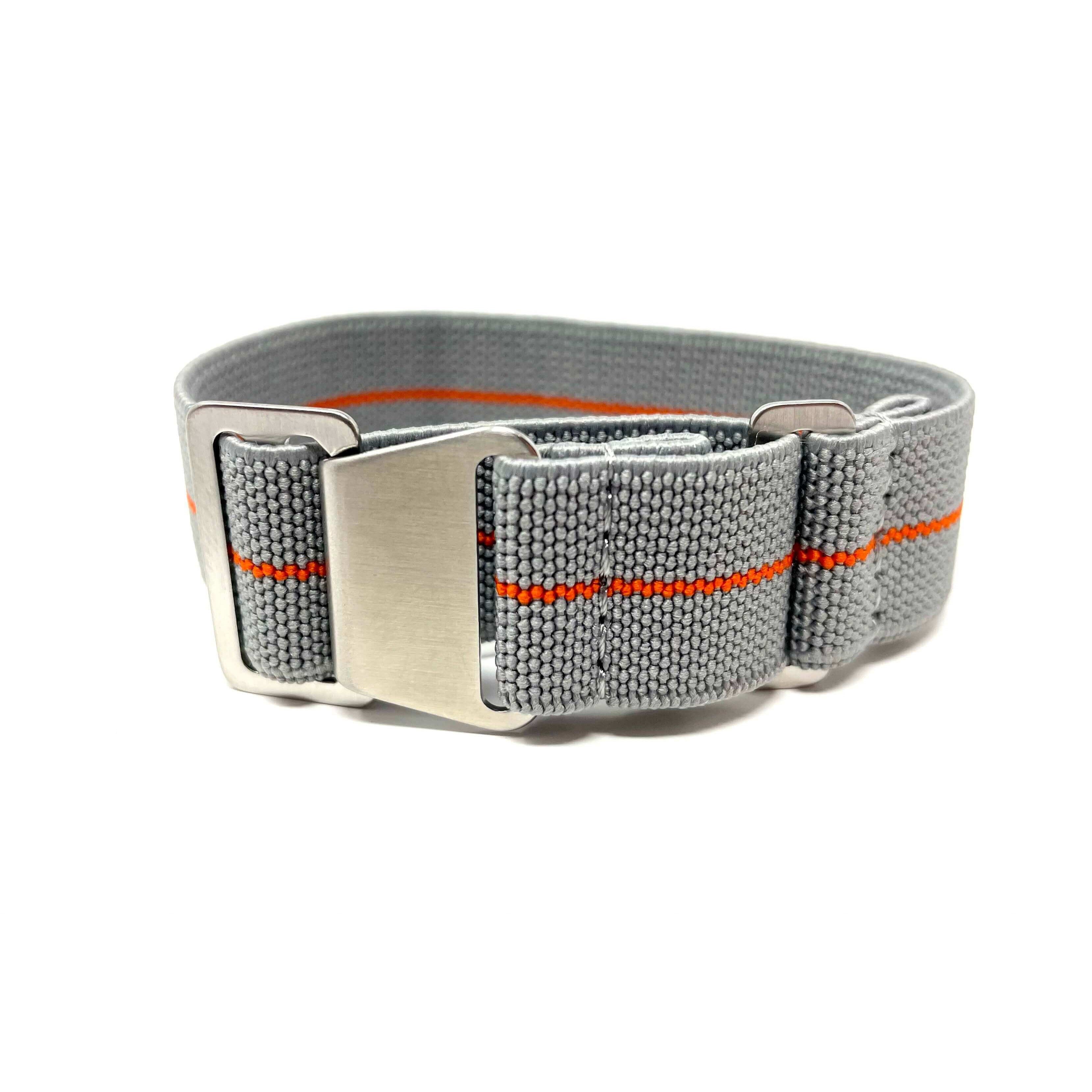 Marine Nationale Military Style Elastic Strap - Grey & Orange