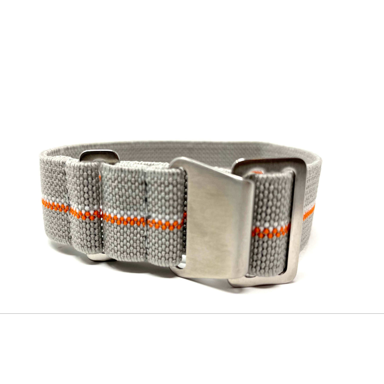 Marine Nationale Military Style Elastic Strap - Grey White and Orange