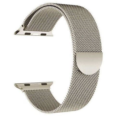 Milanese Metal App Watch Strap in Starlight Brushed Nickel- Stainless Steel