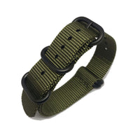 Thumbnail for Zulu Military Style Strap - Military Green - Black Buckle