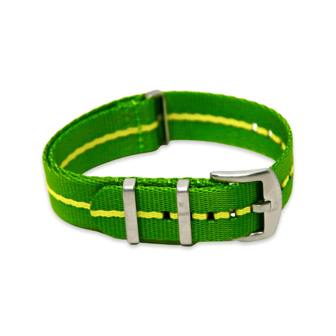 Premium Thick Woven Military Style Watch Strap - Green and Yellow