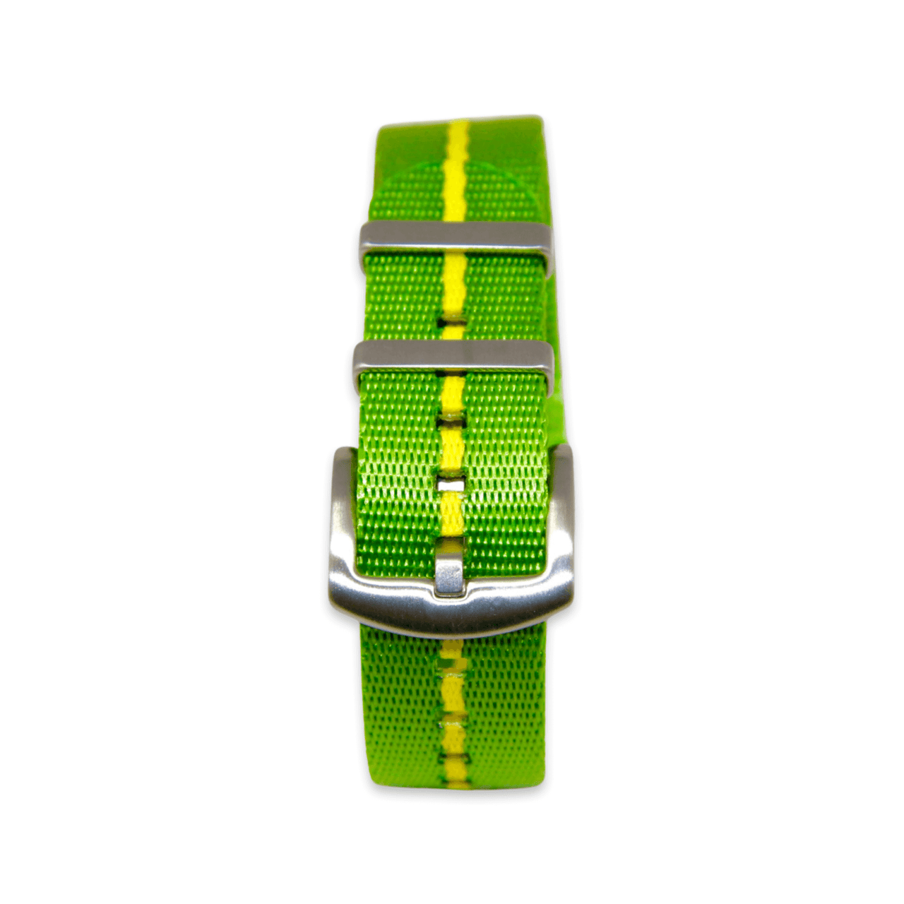 Premium Thick Woven Military Style Watch Strap - Green and Yellow