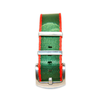 Thumbnail for Premium Thick Woven Military Style Watch Strap - Red and Emerald Green