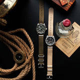 Vintage Style Woven Fabric Military Watch Strap