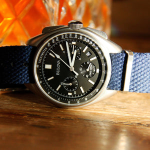 Vintage Style Woven Fabric Military Watch Strap
