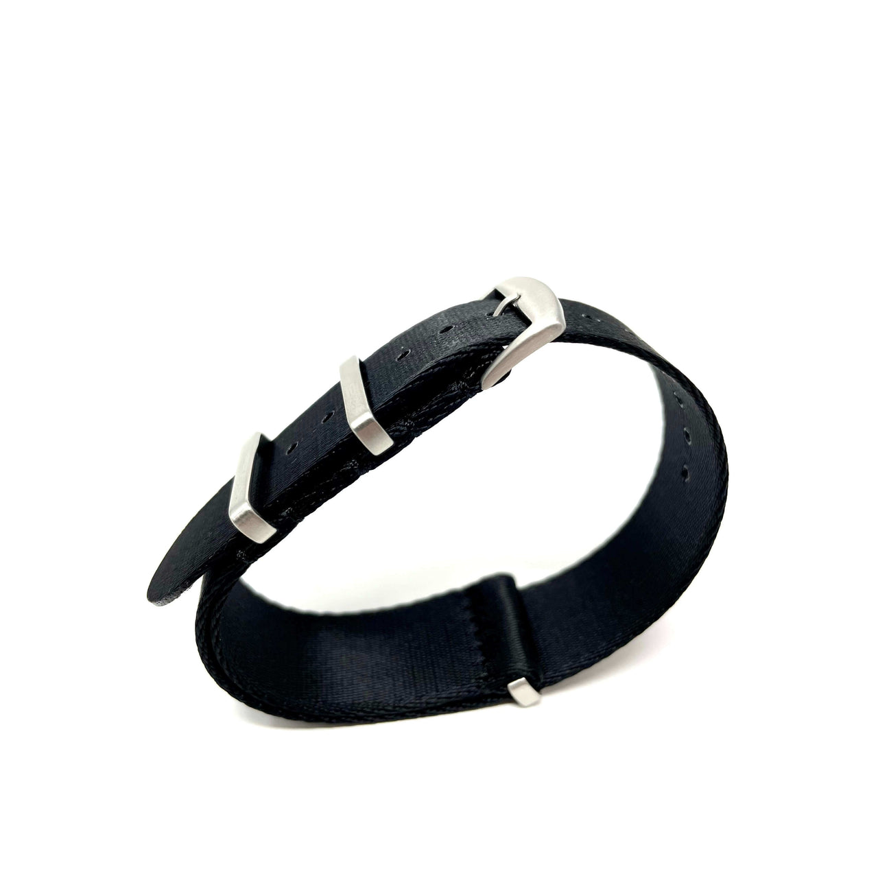 Seatbelt Military Style Strap - Black Satin