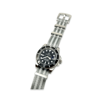 Thumbnail for Seatbelt Military Style Strap - Grey Silver Stripe