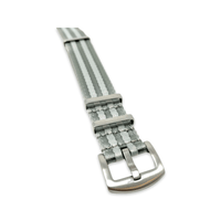 Thumbnail for Seatbelt Military Style Strap - Grey Silver Stripe