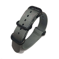 Thumbnail for Zulu Military Style Strap - Silver Grey - Black Buckle