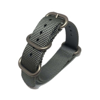 Thumbnail for Zulu Military Style Strap - Silver Grey - Silver Buckle