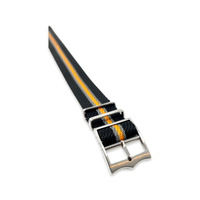 Thumbnail for Tudor Style Fabric Knit Single Pass Military Style - Seamaster Black Grey Orange