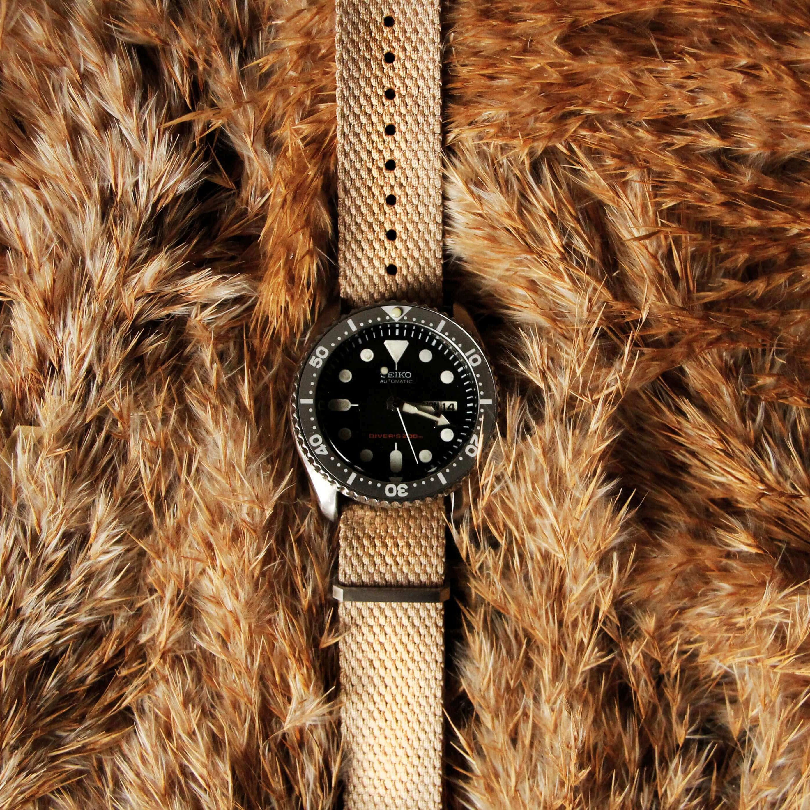 Vintage Style Woven Fabric Military Watch Strap