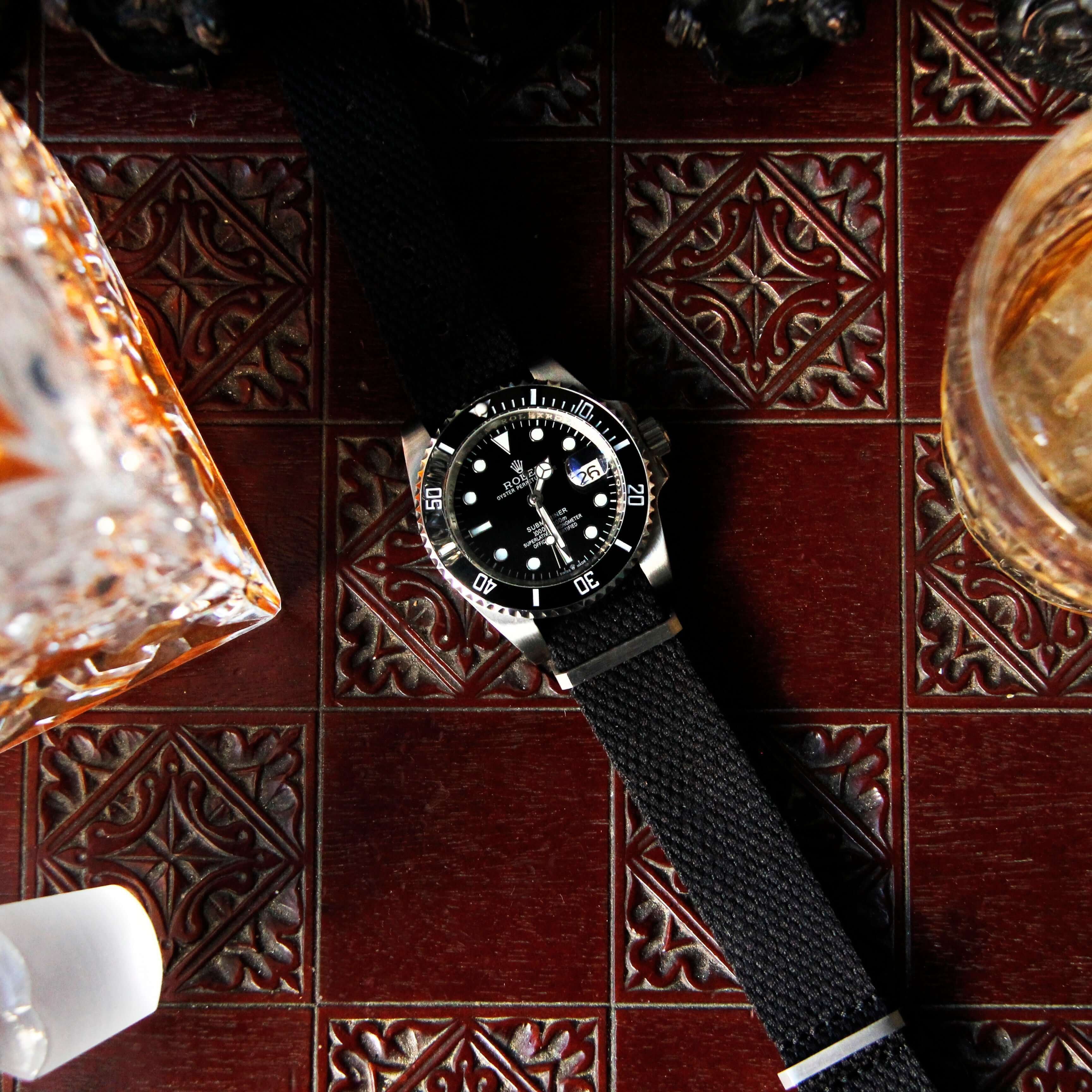 Vintage Style Woven Fabric Military Watch Strap