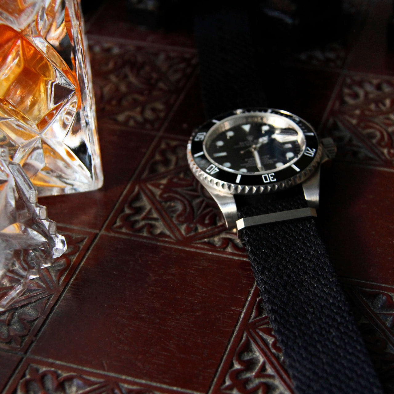 Vintage Style Woven Fabric Military Watch Strap