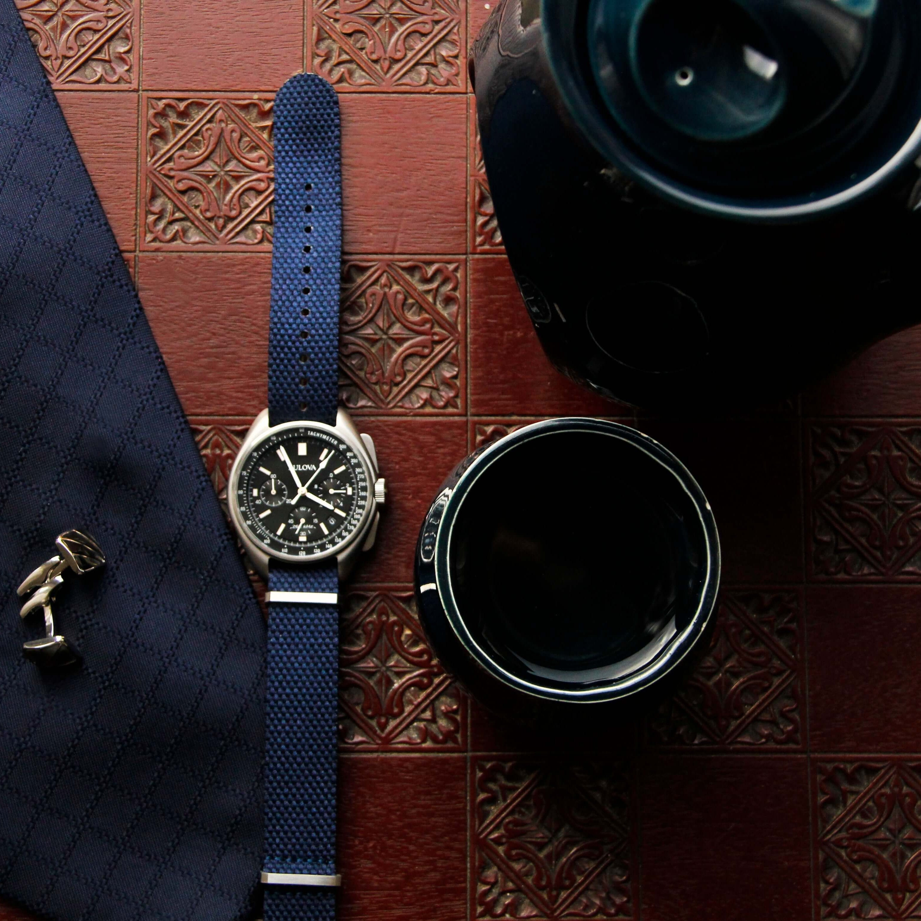 Vintage Style Woven Fabric Military Watch Strap