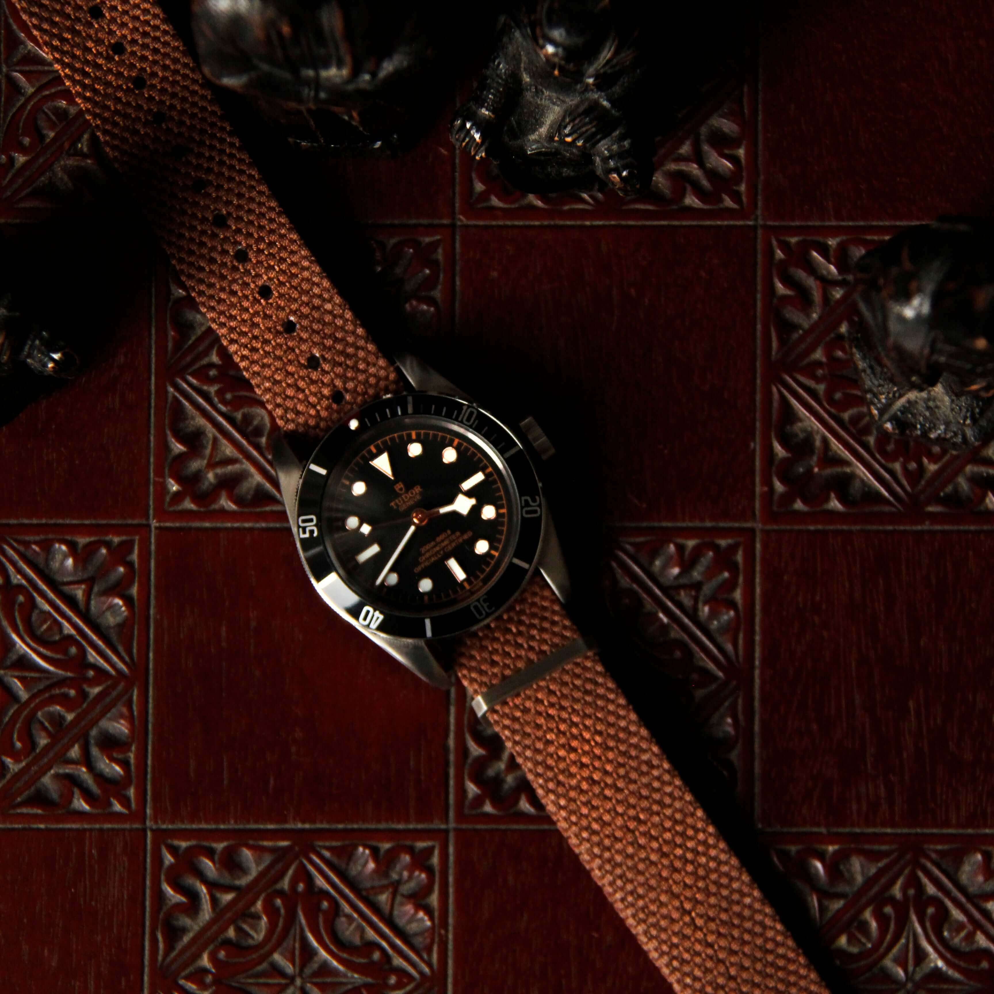 Vintage Style Woven Fabric Military Watch Strap