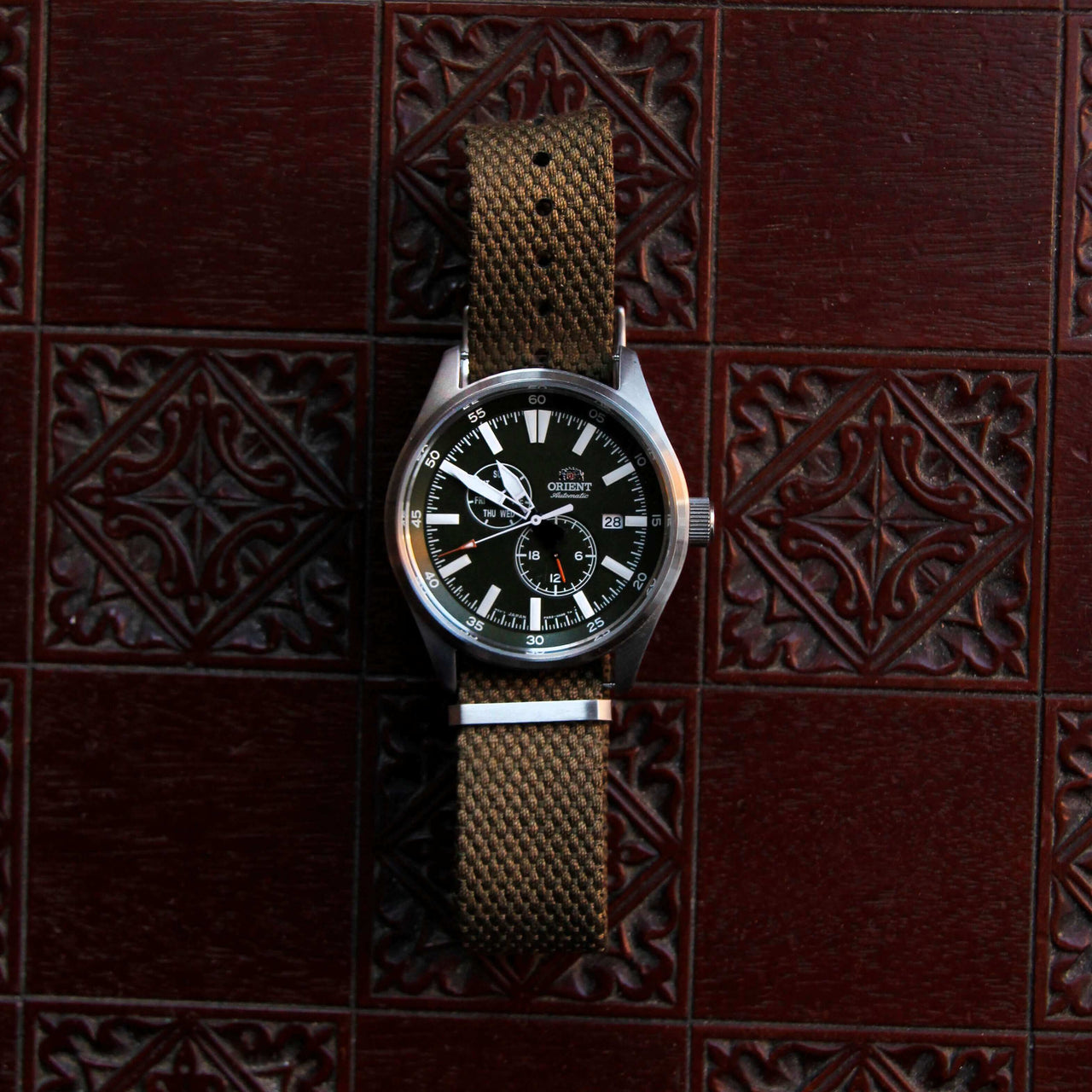Vintage Style Woven Fabric Military Watch Strap