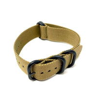 Thumbnail for Zulu Military Style Strap - Wadi Brown- Black Buckle