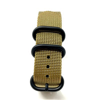 Thumbnail for Zulu Military Style Strap - Wadi Brown- Black Buckle