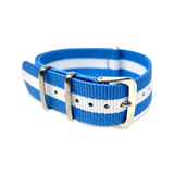 Classic Military Style Strap - Sky Blue & White